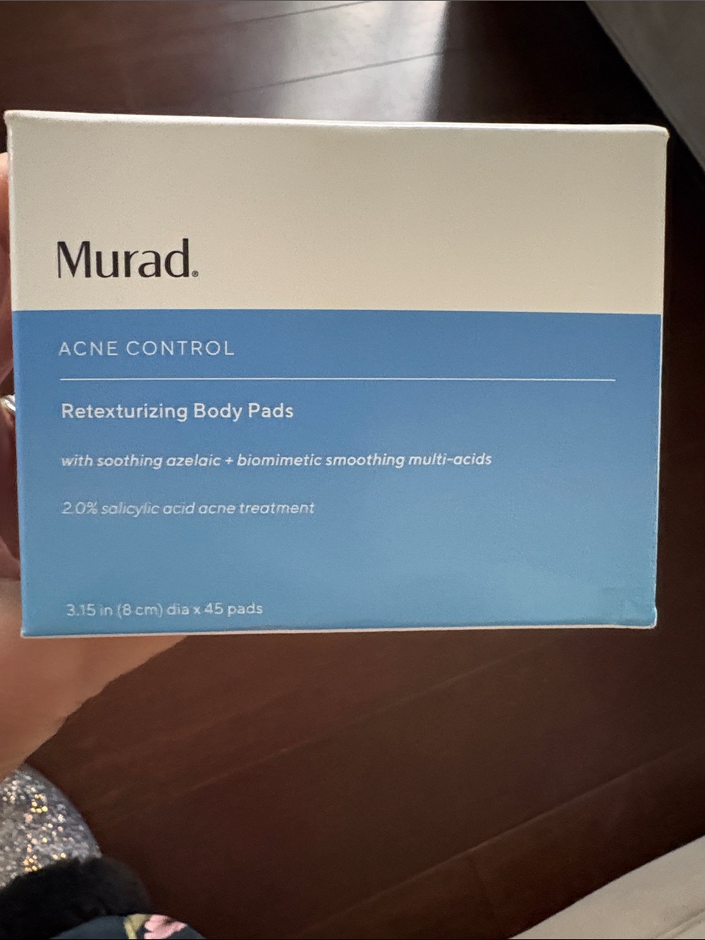 Murad Retexturizing Body Pads - Light Blue and White Packaging